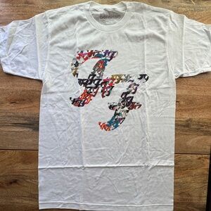 Foo Fighters white Tee Floral Logo M NEW